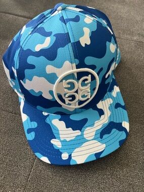 NWT G/Fore Camo Blue Circle G’s Ripstop Golf Cap Snapback Blue w/ white G's